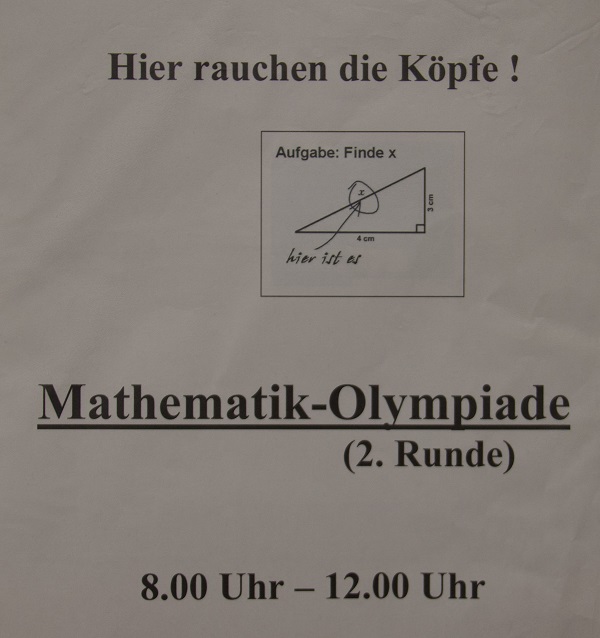 2. Runde der Mathematik-Olympiade 