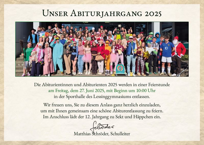 Einladung zur Abiturentlassung 2025